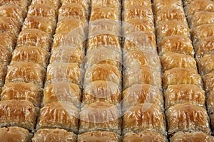 Delicious Turkish pistachio baklava dessert. Traditional turkish dessert antep baklava with pistachio, ramadan or holiday desserts