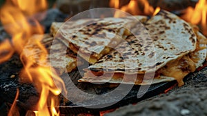 A delicious twist on the clic quesadilla these campfire creations are cooked over hot flames giving them a mouthwatering