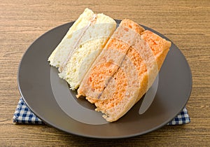 Delicious Vanilla and Orange Chiffon Cake on A Dish