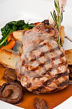 Delicious veal chop photo
