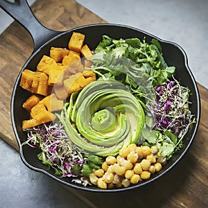 Delicious vegan meal power bowl