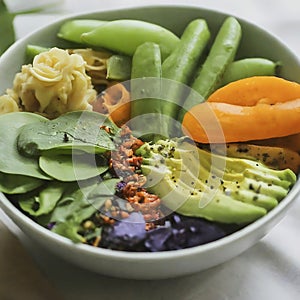 Delicious vegan meal power bowl