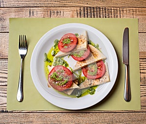 Delicious vegetarian lunches tomato salad