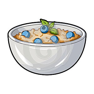 Delicious vegetarian porridge.Porridge for vegetarians blueberry.Vegetarian Dishes single icon in cartoon style vector photo
