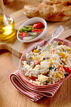 Delicious veggy plate with quinoa meal photo