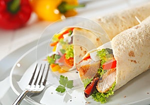 Delicious wraps with a filling