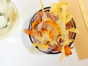 Delicious Yuca chips and Boniato photo