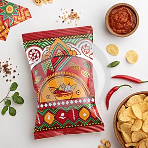 Cheese filled cracker pouch with melty cheese effect photo