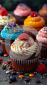 Deliciously Diverse: A Visual Feast of Cupcakes with Unique Topp