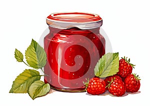 Deliciously Juicy Raspberry Jam: A Mouth-Watering Illustration i