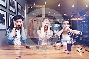 Delighted positive women playing a game