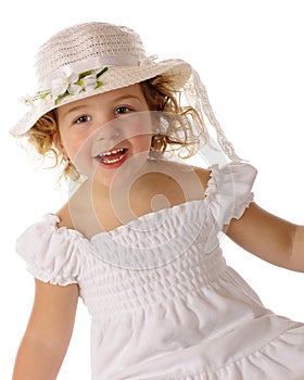 Delighted in a White Easter Bonnet