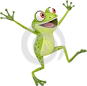 Charming frog cartoon illustration with vibrant colors and playful appeal. photo
