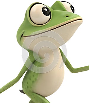 Charming frog cartoon illustration with vibrant colors and playful appeal. photo