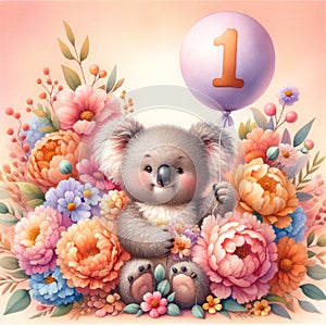 Delightful Koala\'s First Special Occasion Amidst Florals