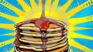 Delightful Pancake Paradise A Pop Art Tribute to Fluffy Breakfast Bliss