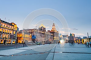 Delightful scenery of the bund in shanghai