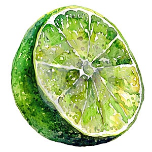 A delightful watercolor depiction of juicy lime wedges