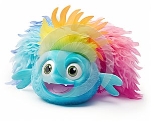 Delightfully Cheerful Pixar-style creature gets ready for fun in the water.