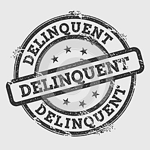 Delinquent rubber stamp isolated on white.