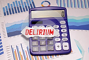 Delirium word written under torn paper. concept