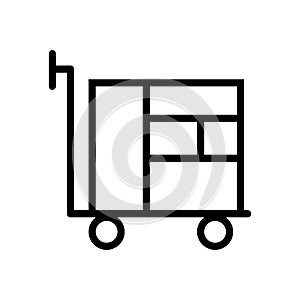 Deliver items icon line isolated on white background. Black flat thin icon on modern outline style. Linear symbol and editable