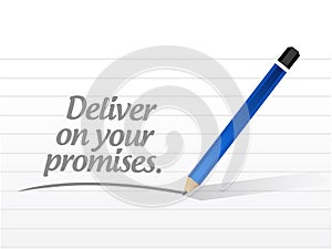 Deliver on your promises message illustration