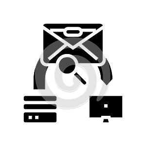 deliverability tests marketing glyph icon vector illustration