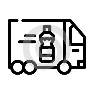 Delivering oil truck line icon vector illustration