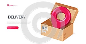 Delivery 3D box vector poster