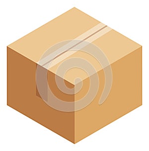 Delivery box icon. Shipping cardboard package. Isometric icon