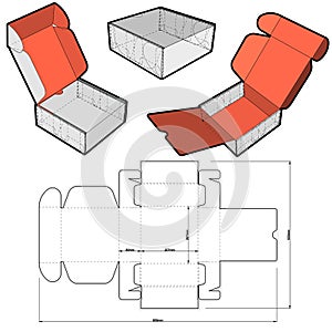 Delivery Box Internal measurement 20x20x8 cm and Die-cut Pattern