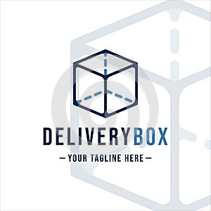 delivery box logo vector illustration template icon graphic design. package way symbol for logistic company