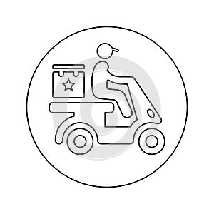 Delivery boy, courier, product shipping icon