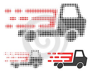 Delivery Car Chassi Halftone Dotted Icon