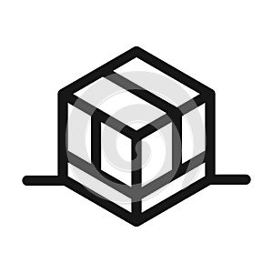Delivery cargo service logistic cardboard box line style icon