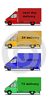 Delivery cars silhouettes