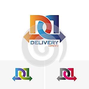 Delivery company Logo Design Template for your business. Letter D creative design