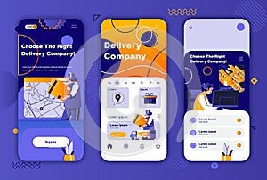 Delivery company unique design for social networks