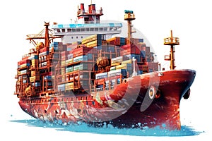 delivery concept. cargo ship isolated on white background. Generated by AI