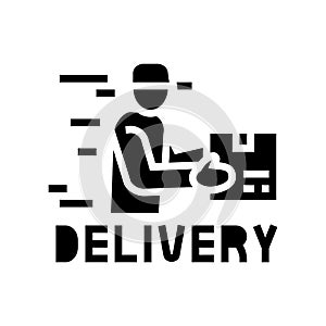 delivery courier free shipping glyph icon vector illustration