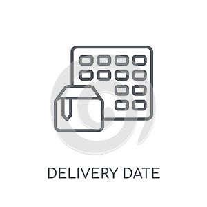 Delivery Date linear icon. Modern outline Delivery Date logo con