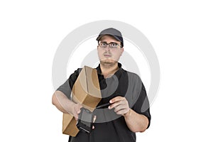 Delivery driver asks customer to sign