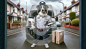 Delivery Driver Dog Ready for Service