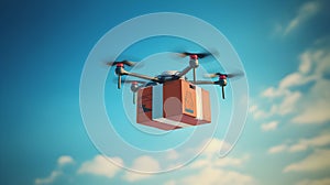 Delivery drone with post package, delivery, fast, courier