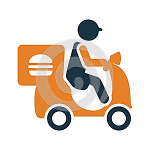 Delivery, food, rider, worker icon. Simple vector sketch