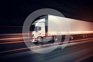 Delivery freight shipping truck on freeway AI generated