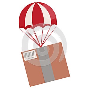 Delivery of goods, cargo, boxes by air. Vector image