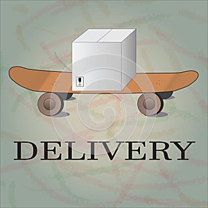 Delivery goods with dolly, skateboard