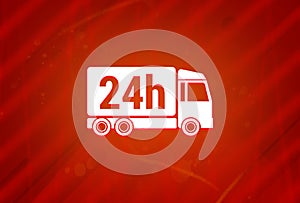 Delivery icon isolated on abstract red gradient magnificence background